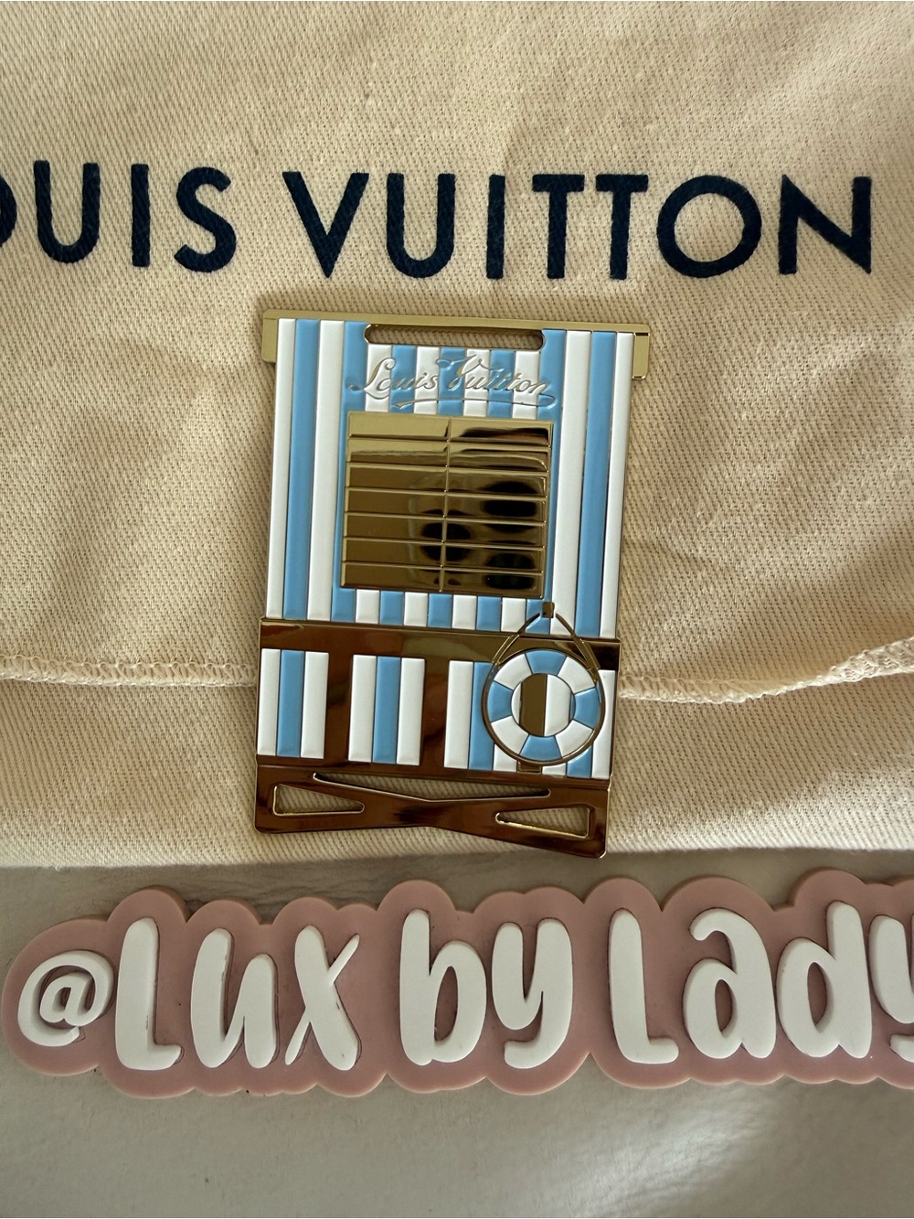 Louis Vuitton Blue, White & Gold Nautical  packaging charm limited